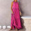 Boho-Maxikleid für Damen, einfarbig, ärmellos, mit Rüschenausschnitt 3