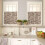 Brown Coffee Kitchen Curtains and Valances Set Rustic 4
