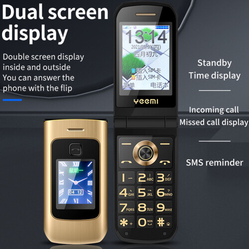 Dual Screen Flip Phone 2.6" + 2.0" 4800mAh Unlocked 2