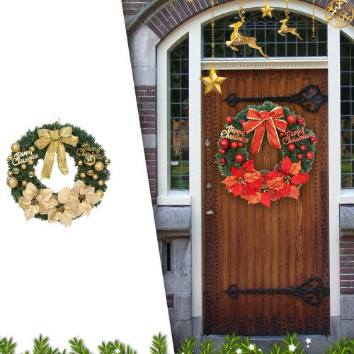 Artificial Christmas Wreath Green with White Lights Pine 1