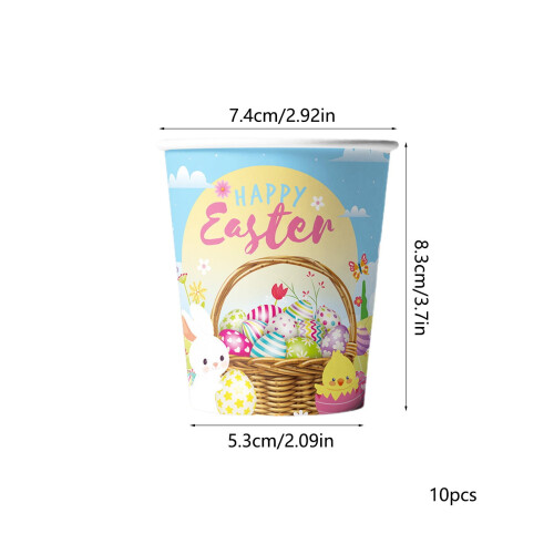 Easter Bunny Paper Cups Disposable 10 pcs 2