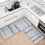 Abstract Kitchen Mat Set 2 pcs Blue Runner Rugs Non-Skid 2
