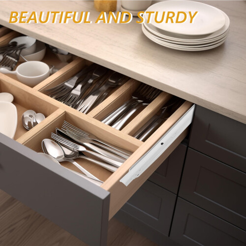 Metal Drawer Slides for Kitchen Cabinets 2 Pairs 1