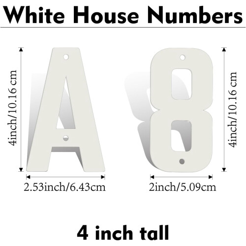 White Metal House Numbers for Exterior Use 1