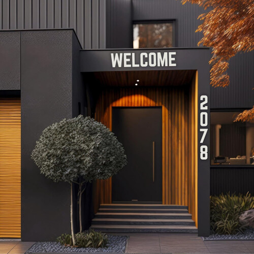 White Metal House Numbers for Exterior Use 2