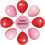 Ensemble de décorations de fête avec ballons rouges et roses 2