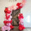 Ensemble de décorations de fête avec ballons rouges et roses 3