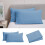 Cotton Pillow Cases Set of 2 Standard Size Blue 3