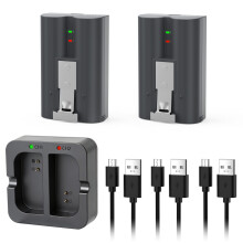 2Pack 8000mAh Battery with Charger Station for Ring-Doorbell 2/3/3 Plus/4, Spotlight and Stick Up Cam, Compatible with Ring Doorbell Battery 3.65V