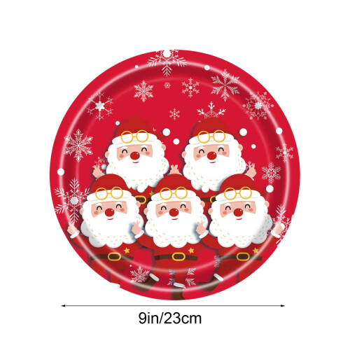 Weihnachtsmann-Pappteller, rot, 16 Stück, 23 cm 2