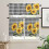 Sunflower Kitchen Curtains and Valances Set Black White 2