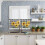 Sunflower Kitchen Curtains Set Black White Buffalo Plaid 6