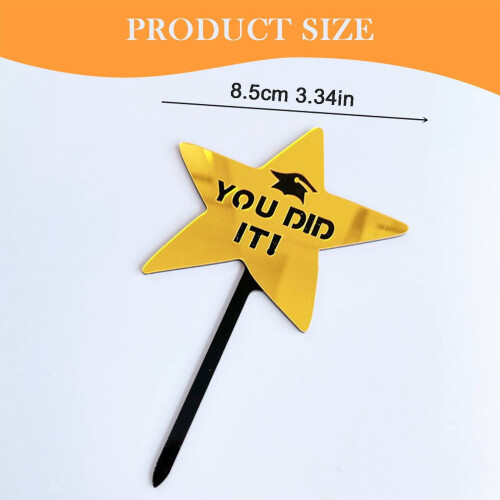 Five-Pointed Star Cake Topper You Did It 1 pc 2