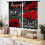 Red Rose Floral Curtains Romantic Quotes Modern Red-Black 2 2