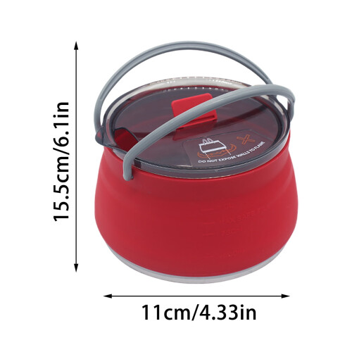 Silicone Camping Pot Portable Foldable 1L 2