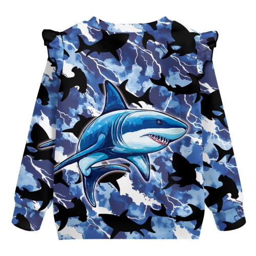 Girls' Long Sleeve Crew Neck Pullover Sweatshirt Blue 1
