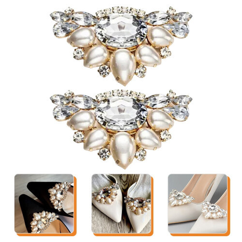 Shoe Clips Rhinestone Bride Decorations 1 Pair 2