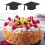 Cake Topper Graduation Doctoral Hat Black 48 pcs 6