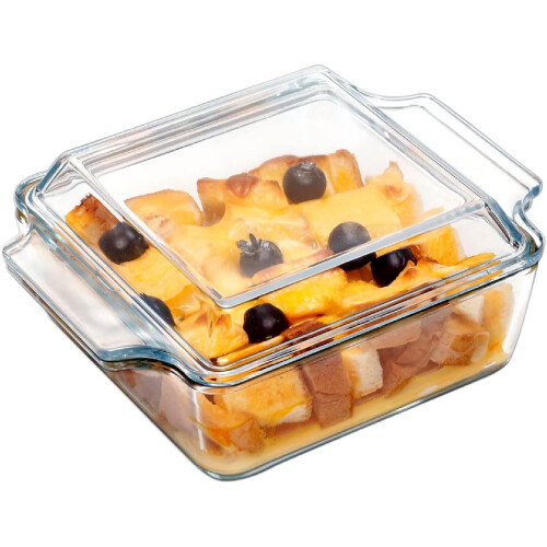 Glass Casserole Dish with Lid Microwave Safe 1
