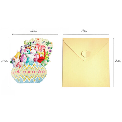 Easter Pop Up Card with Golden Envelope and 3D Bunny Chick 2