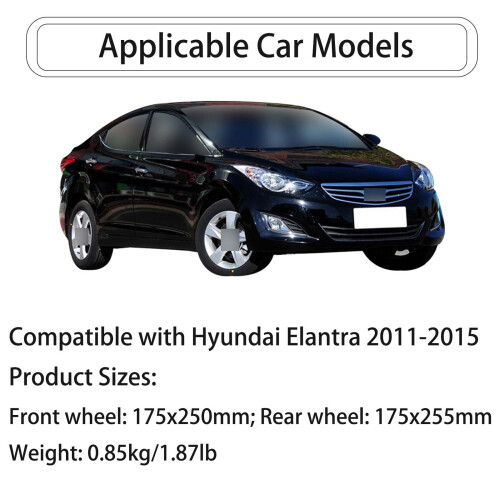 Mud Guards for Hyundai Elantra 2011–2015 Black 4-Piece 1