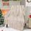 Beige Fleece Throw Blanket Lightweight Soft Microfiber 3