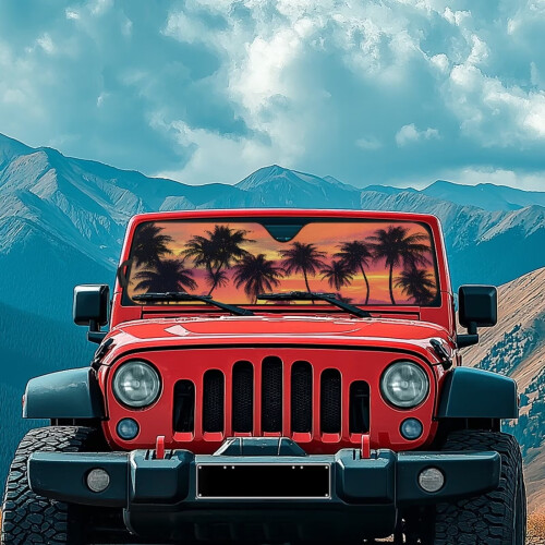 Foldable Windshield Sun Shade for Jeep Wrangler TJ JK JL 2