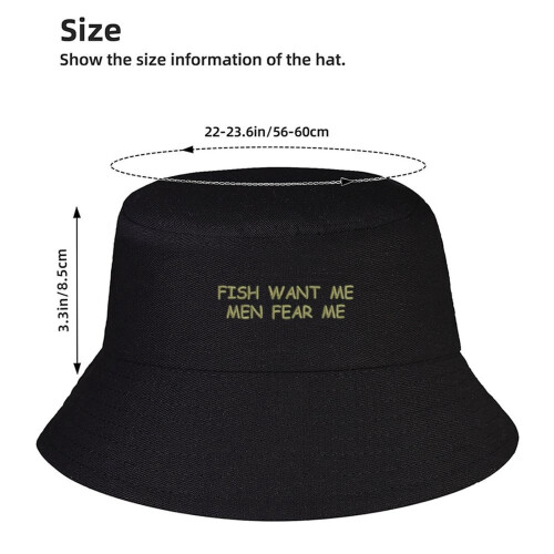 Καλοκαιρινό Καπέλο Bucket με Στάμπα Fish Want Me για Γυναίκες και Άνδρες 1