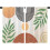 Boho Kitchen Curtains Geometric Green Leaf Design 27.5x36 4