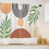 Boho Kitchen Curtains Geometric Green Leaf Design 27.5x36 5