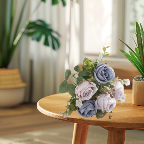 Bouquet de fleurs en soie, roses blanches et roses, 3 pièces 1