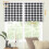Σετ 3 κουρτινών κουζίνας Buffalo Plaid με μαύρο και άσπρο σκελετό 5