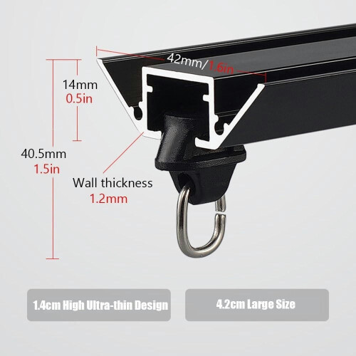 Rail de plafond en aluminium pour rideaux, blanc, 150 cm 1