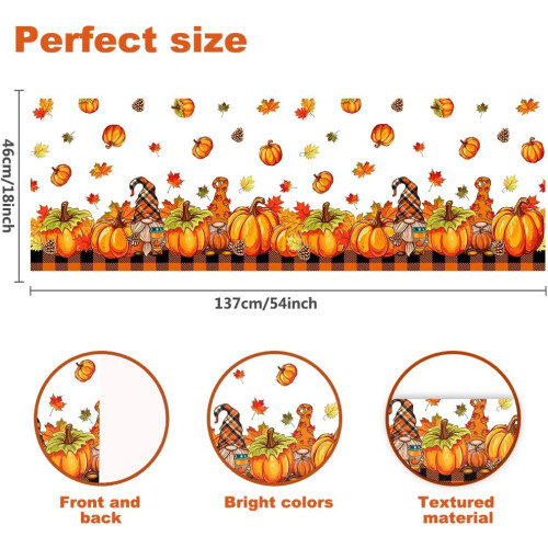 Fall Valance Curtains Pumpkin Gnome Design 54x18 inch 2