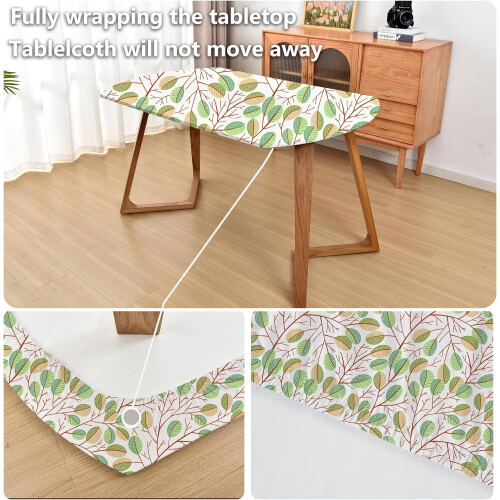 Nappe ovale extensible vert printemps 48 x 68 pouces 1