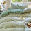 Gingham Duvet Cover Set Full Size Green Plaid Bedding with 4