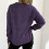 Women's Solid Floral Sweater Round Neck Long Sleeve Knit Top 6