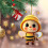 Yellow Acrylic Bee Ornament 3.1 inch 2