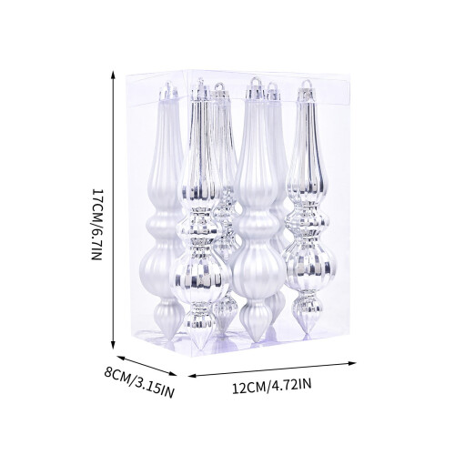 Christmas Ball Ornaments Shatterproof 6 Pcs Silver 2