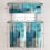 Turquoise blackout kitchen curtains tiers and valances set 4