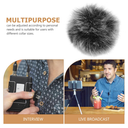 Lavalier Microphone Windscreen Furry Cover Outdoor Use 2