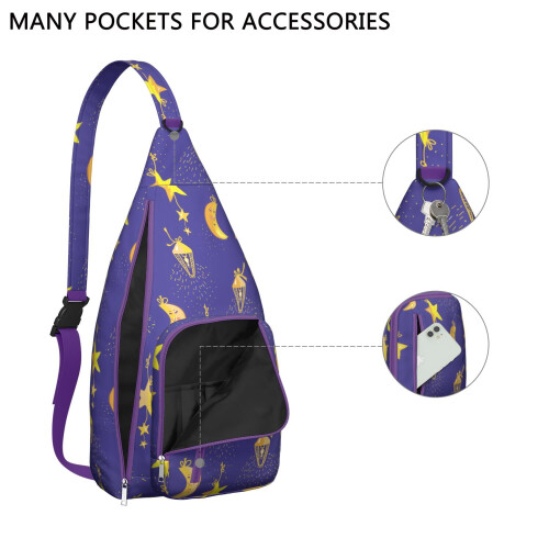 Sac bandoulière motif céleste imperméable (1 pièce) 1