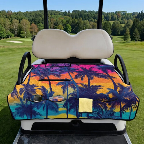 Golfbilsöverdrag Palm Tree Design Universal för 2 personer 1