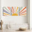 Rainbow Sun Canvas Wall Art Abstract Geometric Boho Decor 5