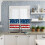 Patriotic Kitchen Curtain Set Red White Blue 3pc 6