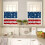 Patriotic Kitchen Curtain Set Red White Blue Stripes 3 pcs 4