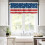Patriotic Kitchen Curtain Set Red White Blue 3pc 3
