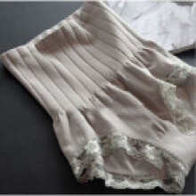 (Gray)Womens High Waist Abdomen Lace Slimming Shaping Underwear Shorts Boxer Pants