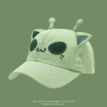 (Green A)Casquette de baseball coton Alien chaton bambin sangle flexible protection quotidienne soleil