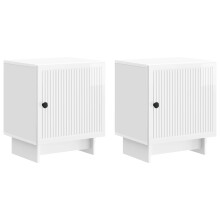 vidaXL Bedside Cabinet 2 pcs High Gloss White 43 x 34.5 x 50 cm